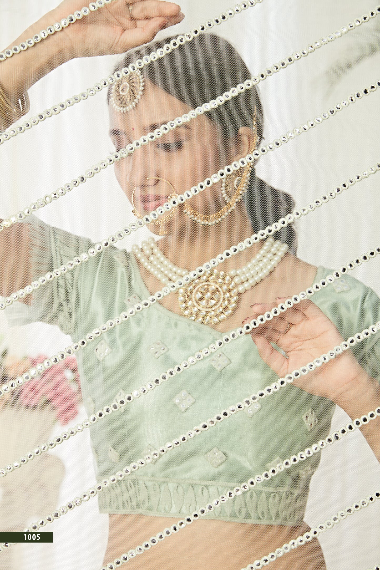 Heavy Designer Pista Green (Mint Green) Lehenga Choli with Sequins & Mirror Work