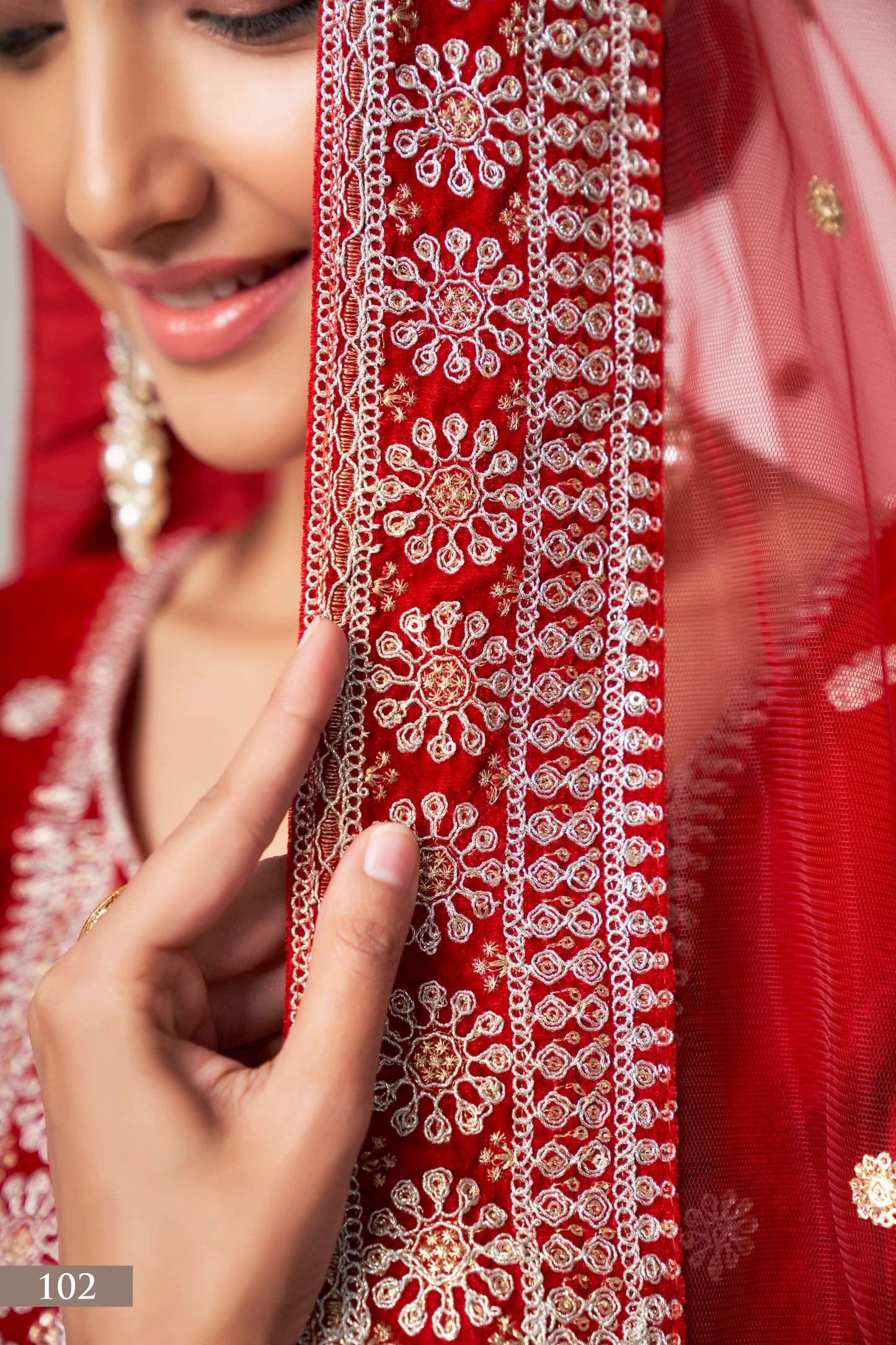 Elegant Red Velvet Salwar Kameez Suit with Intricate Embroidery
