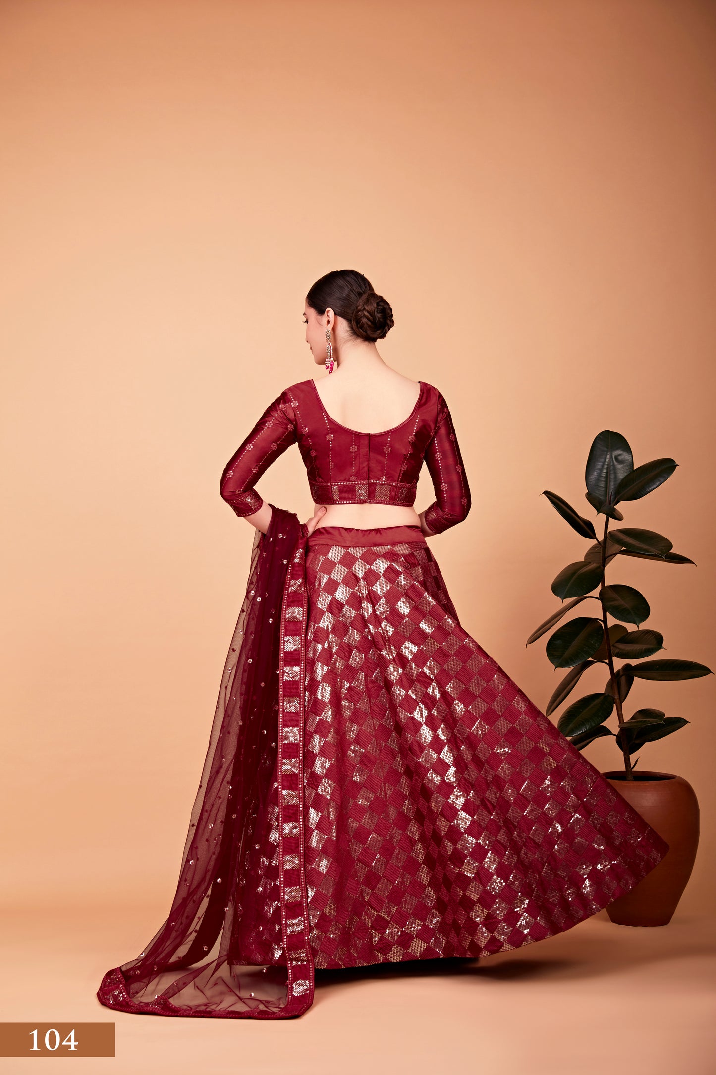 Sparkle & Stitch: Designer Red Lehenga Choli Set with Thread and Sequin Embroidery