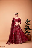 Sparkle & Stitch: Designer Red Lehenga Choli Set with Thread and Sequin Embroidery