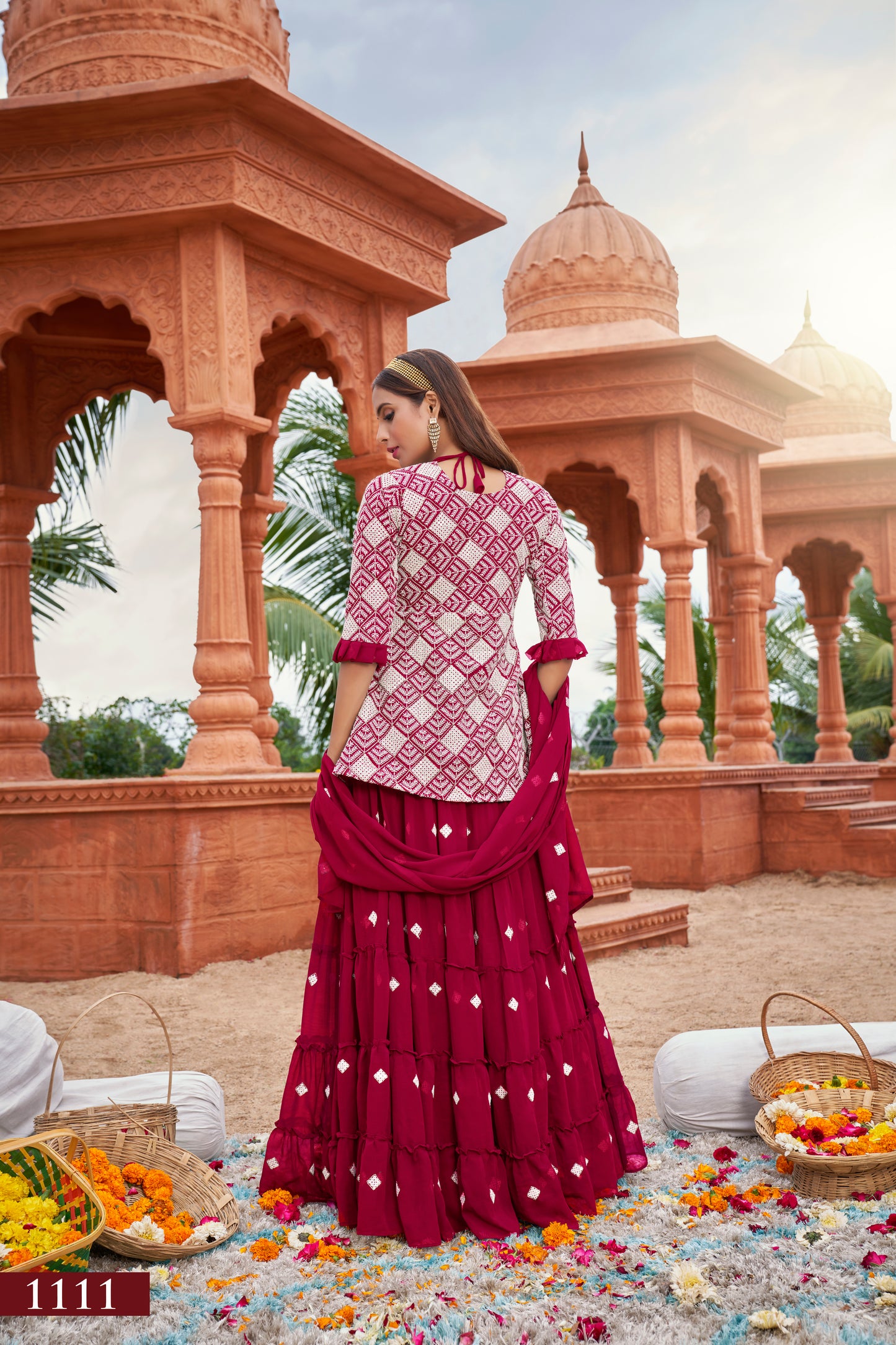 Elegant Pink Fox Georgette Suit with Intricate Cotton Embroidery