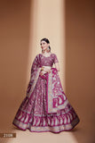 Regal Purple Chinon Lehenga Choli with Crochet & Digital Print Work