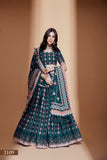 Exquisite Teal Chinon Lehenga Choli with Crochet & Digital Print Work