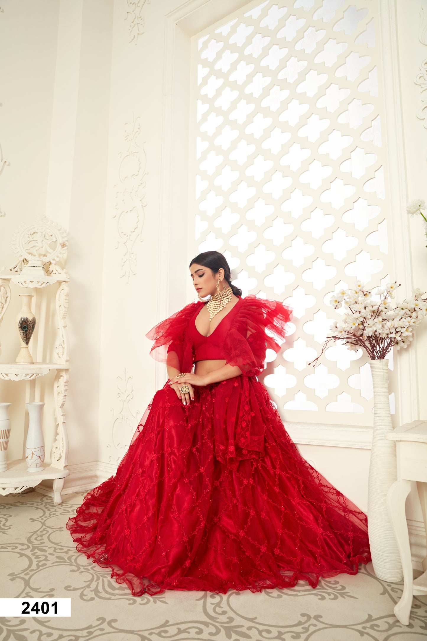 Elegant Fully Embroidered Butterfly Net Lehenga Choli Set