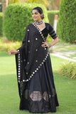 Rajwadi Black Sequins Work Navratri Chaniya Choli with Mirror Work Dupatta – 2025 Collection