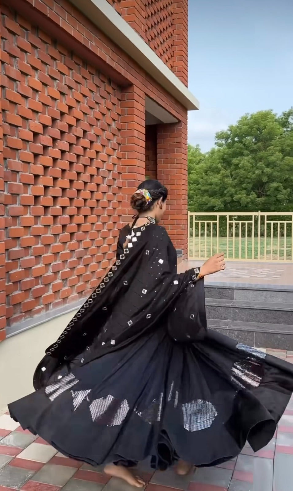 Rajwadi Black Sequins Work Navratri Chaniya Choli with Mirror Work Dupatta – 2025 Collection