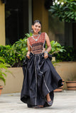 Rajwadi Black Printed Cotton Navratri Chaniya Choli