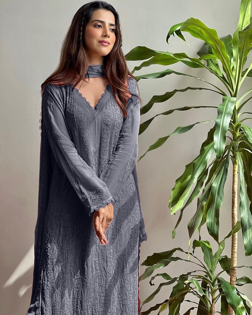 Premium Chanderi Mirror-Work 3-Piece Suit Set with Dupatta (Multiple Colours)