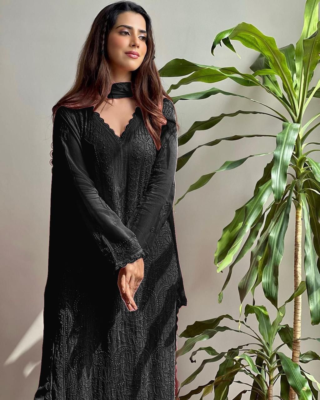 Premium Chanderi Mirror-Work 3-Piece Suit Set with Dupatta (Multiple Colours)