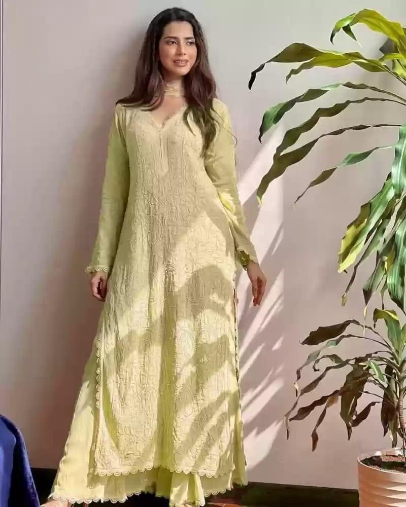 Premium Chanderi Mirror-Work 3-Piece Suit Set with Dupatta (Multiple Colours)