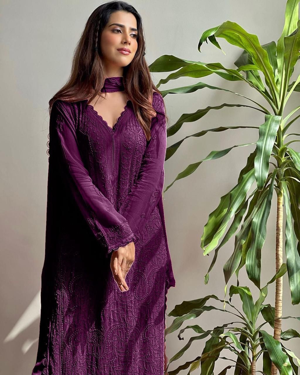 Premium Chanderi Mirror-Work 3-Piece Suit Set with Dupatta (Multiple Colours)