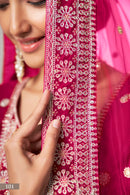 Luxurious Pink Velvet Salwar Kameez Suit with Intricate Embroidery