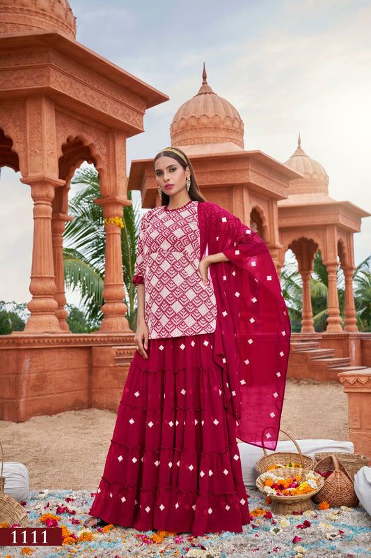 Elegant Pink Fox Georgette Suit with Intricate Cotton Embroidery