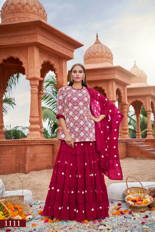 Elegant Pink Fox Georgette Suit with Intricate Cotton Embroidery