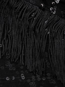 Elegant Black Soft Net Sequin Saree with Unstitched Blouse – Wedding & Party Collection