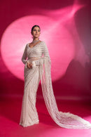 Premium Designer Soft Net Wedding Saree with Heavy Thread & Sequin Work