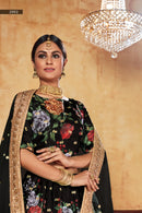 Black Floral Wedding Wear Lehenga Choli with Sequins & Pearl Work