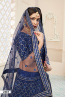 Elegant Blue Soft Net Lehenga Choli with Sequins & Zari Work
