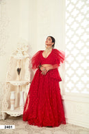 Elegant Fully Embroidered Butterfly Net Lehenga Choli Set