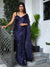 Elegant Blue Ragoli Silk Wedding Saree with Thread & Sequin Embroidery