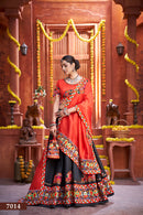 Rajwadi Premium Black & Red Navratri Chaniya Choli – Gamthi Mirror Work Lehenga Set