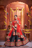 Rajwadi Premium Black & Red Navratri Chaniya Choli – Gamthi Mirror Work Lehenga Set