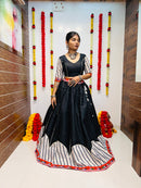 Black & White Gamthi Work Chaniya Choli – Navratri Special Rajwadi