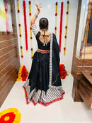 Black & White Gamthi Work Chaniya Choli – Navratri Special Rajwadi