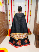 Navratri Special Ivory & Black Gamthi Work Chaniya Choli | Traditional Festival Wear