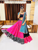 Bandhani Navratri Chaniya Choli – Black & Pink Cotton Silk Lehenga with Bandhej Dupatta