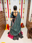 Bandhani Navratri Chaniya Choli – Black & Pink Cotton Silk Lehenga with Bandhej Dupatta