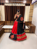 Black & Red Navratri Chaniya Choli with Gamthi Work & Mirror Detailing