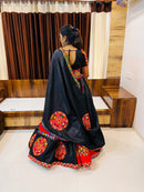 Black & Red Navratri Chaniya Choli with Gamthi Work & Mirror Detailing