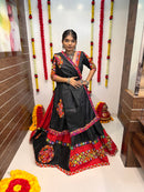 Black & Red Navratri Chaniya Choli with Gamthi Work & Mirror Detailing