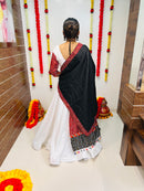Rajwadi Navratri Red & White Printed Gamthi Chaniya Choli