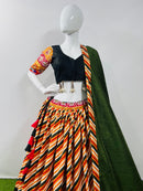 Rajwadi Navratri Special Gamthi Work Chaniya Choli – (4 Mtr Flair, Pure Cotton Silk)