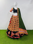 Rajwadi Navratri Special Gamthi Work Chaniya Choli – (4 Mtr Flair, Pure Cotton Silk)