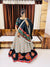 Traditional Rajwadi Navratri Chaniya Choli – Black & Ivory Striped Cotton Silk with Gamthi & Mirror Work