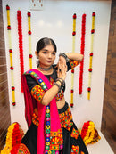 Elegant Black Navratri Chaniya Choli with Vibrant Gamthi & Mirror Work Dupatta