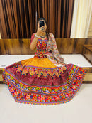 Designer Multicolor Bandhani & Mirror Work Chaniya Choli with Embroidered Dupatta – Navratri Special