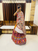 Designer Multicolor Bandhani & Mirror Work Chaniya Choli with Embroidered Dupatta – Navratri Special