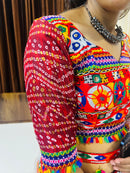 Designer Multicolor Bandhani & Mirror Work Chaniya Choli with Embroidered Dupatta – Navratri Special