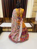 Designer Multicolor Bandhani & Mirror Work Chaniya Choli with Embroidered Dupatta – Navratri Special