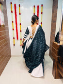 White & Dark Sky Printed Silk Navratri Chaniya Choli with Dupatta – Premium Collection 2025