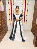 White & Dark Sky Printed Silk Navratri Chaniya Choli with Dupatta – Premium Collection 2025