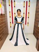 White & Dark Sky Printed Silk Navratri Chaniya Choli with Dupatta – Premium Collection 2025