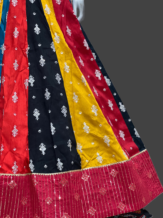 Rajwadi Navratri Special Multi-Color Chaniya Choli | 5 MTR Flair Designer Collection 2025
