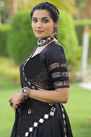Rajwadi Black Sequins Work Navratri Chaniya Choli with Mirror Work Dupatta – 2025 Collection