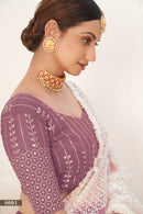 Exquisite Purple Georgette Lehenga Choli with Sequins