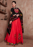 Black & Red Kutchi Embroidery Navratri Chaniya Choli – Traditional Mirror Work Lehenga Choli with Dupatta